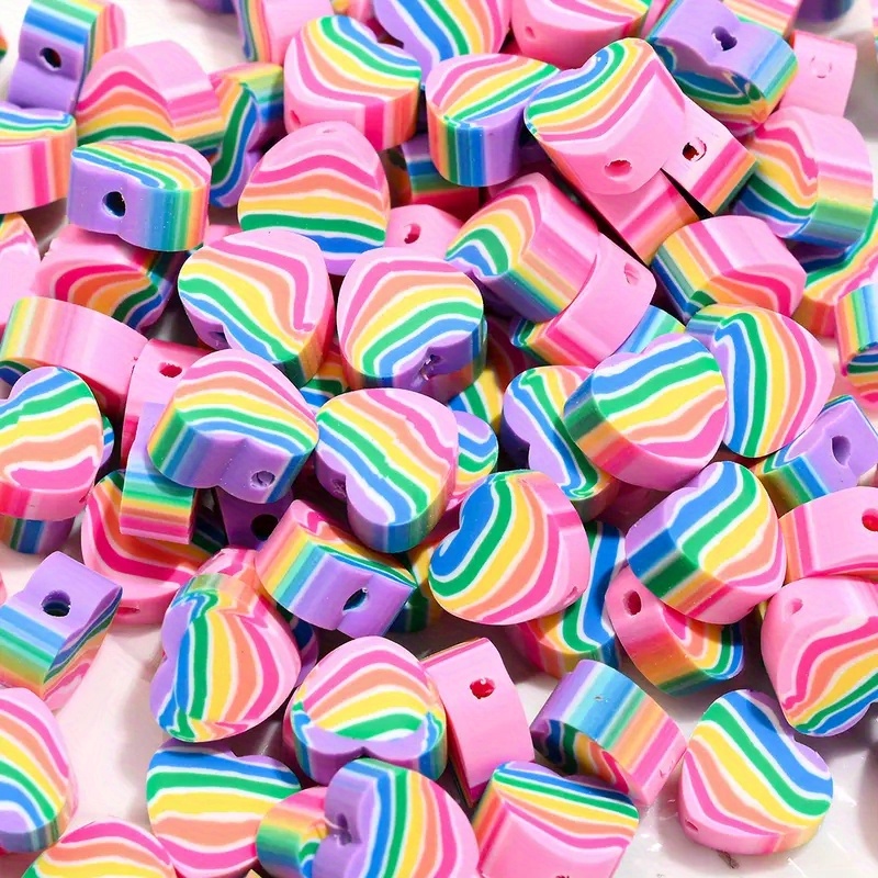 10 Strands Of Random Color Rainbow Polymer Clay Beads For Women DIY Jewelry  Making
