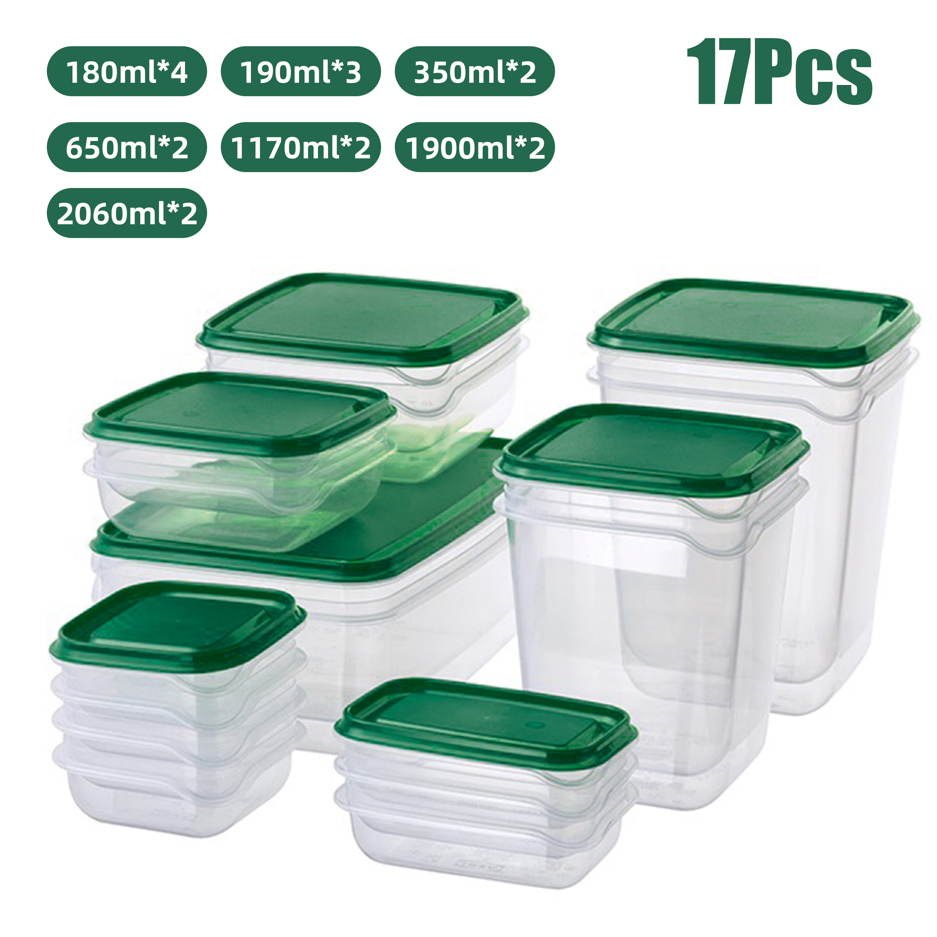 STRONG 650ml Plastic Clear Storage Containers with LIDS Microwave