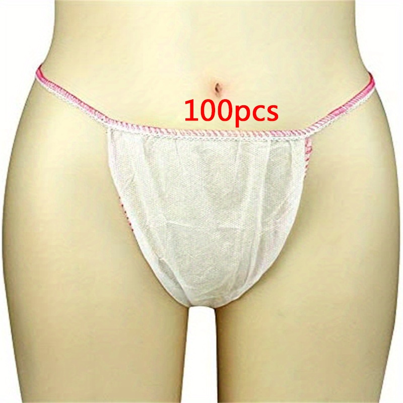 100 pièces culotte string jetable culotte Bikini jetable femme  sous-vêtement string pour bronzage par pulvérisation, épilation - Temu  France