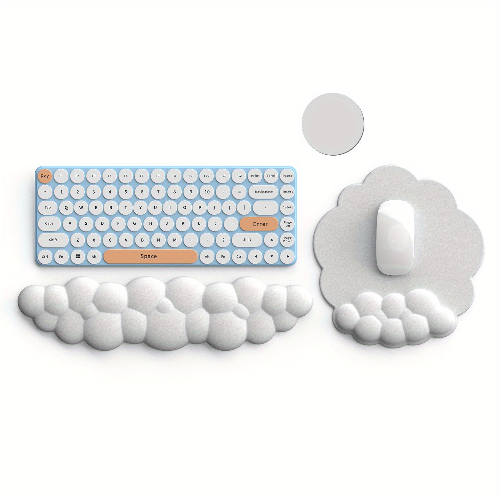     ergonomic mouse pad with memory foam wrist rest - perfect for computer, laptop, gaming & home office! white 0
