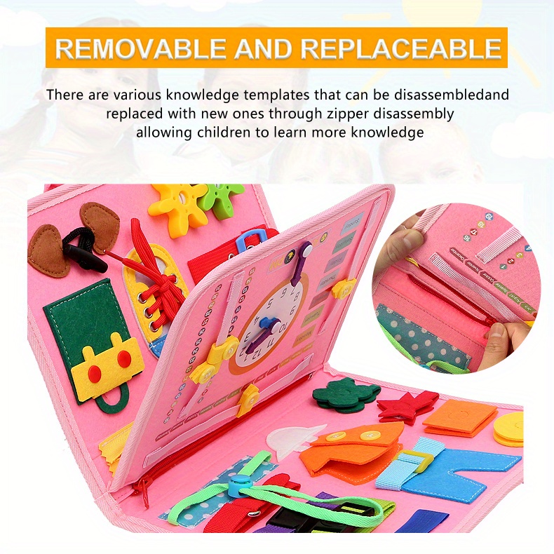 Tzgsonp 1PC Busy Board, 27 in 1 Montessori Toys for Toddlers Preschool  Autistic Travel Educational Toys Learning Basic Dress Skills Sensory Toys  for 1 2 3 4 Year Old Boys Girls Birthday for Kids 