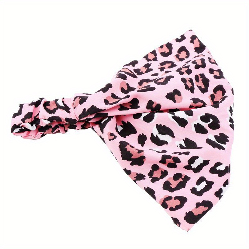 Leopard Pattern Head Band Wide Brimmed Head Hoop Stretchy Headdress