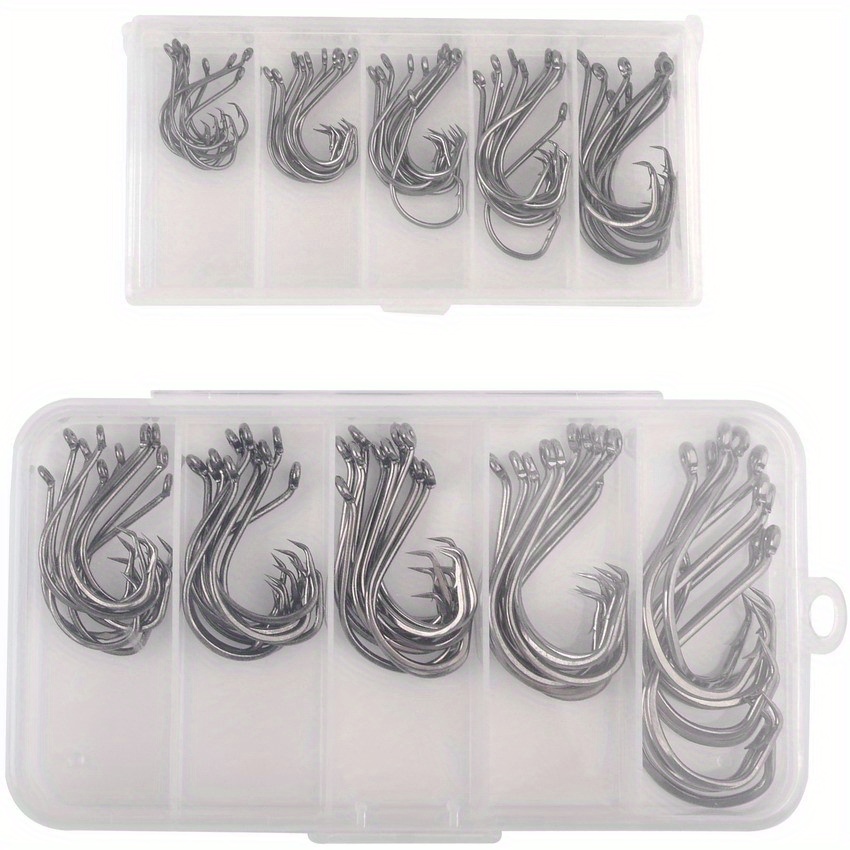 Dyxssm 150pcs/lot Circle Fishing Hooks Extra Strength Octopus Barb Fishing Hook with Offset Ponit