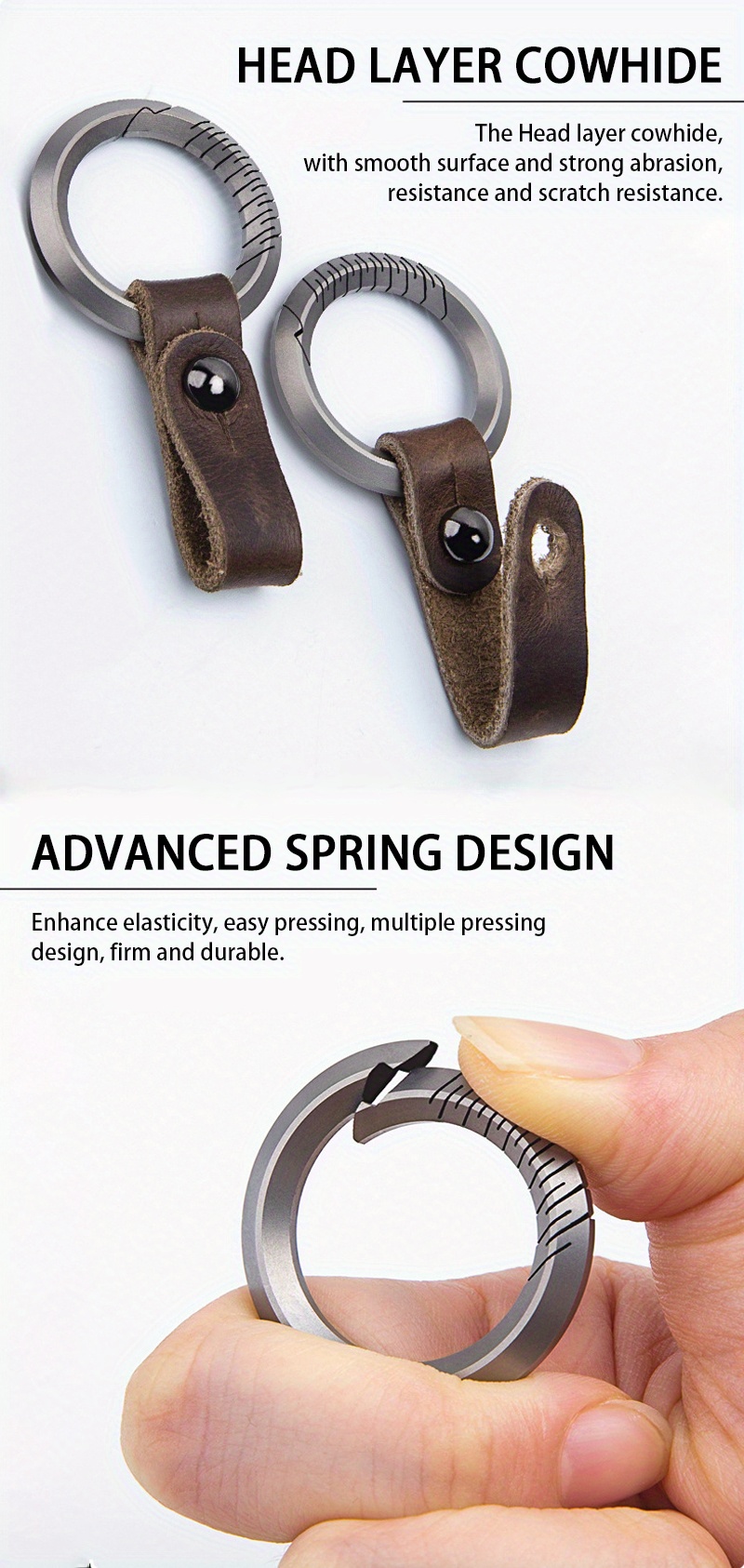 1pc チタン合金牛革車のキーバックル、キーリング Edc ロックキーホルダー Sports & Outdoors Temu Japan