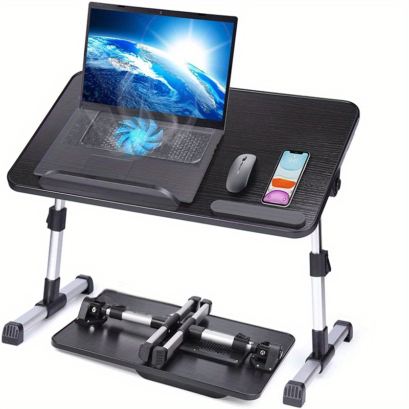 Mesa plegable portátil ajustable, soporte de escritorio para cama, ordenador,  portátil, Notebook, PC (negro)