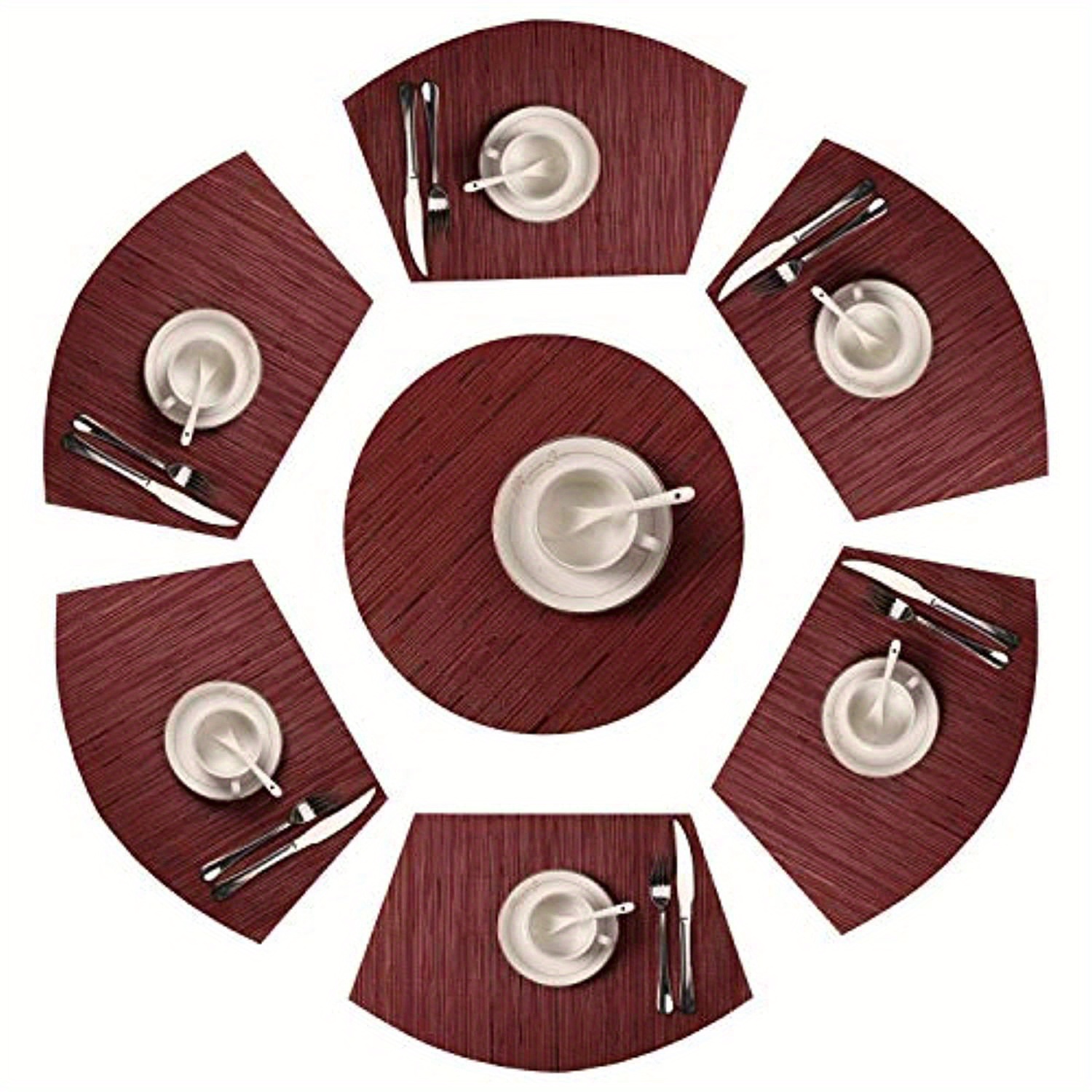 Round Table Placemats Wedge Placemats Centerpiece Round Temu