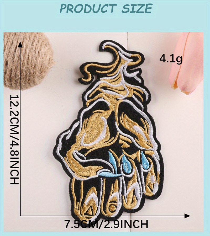 Stylish Embroidered Fist Hand Badge Label Patch For Boys - Diy Iron-on  Clothing Accessory For Coats And Jackets - Temu