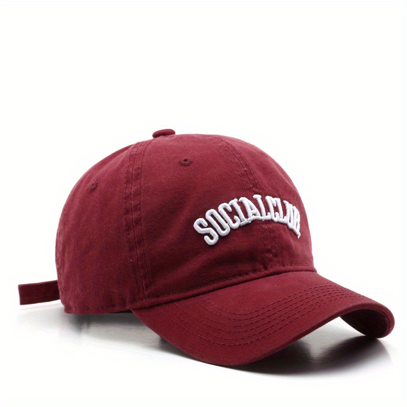 SOCIAL CLUB Embroidery Baseball Cap Solid Cotton Couple Dad Hat Lightweight
