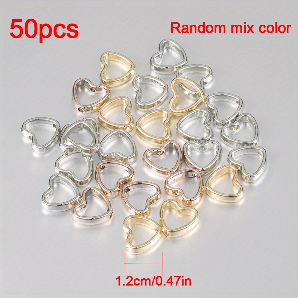 Silver Plated Small Heart Spacer Beads