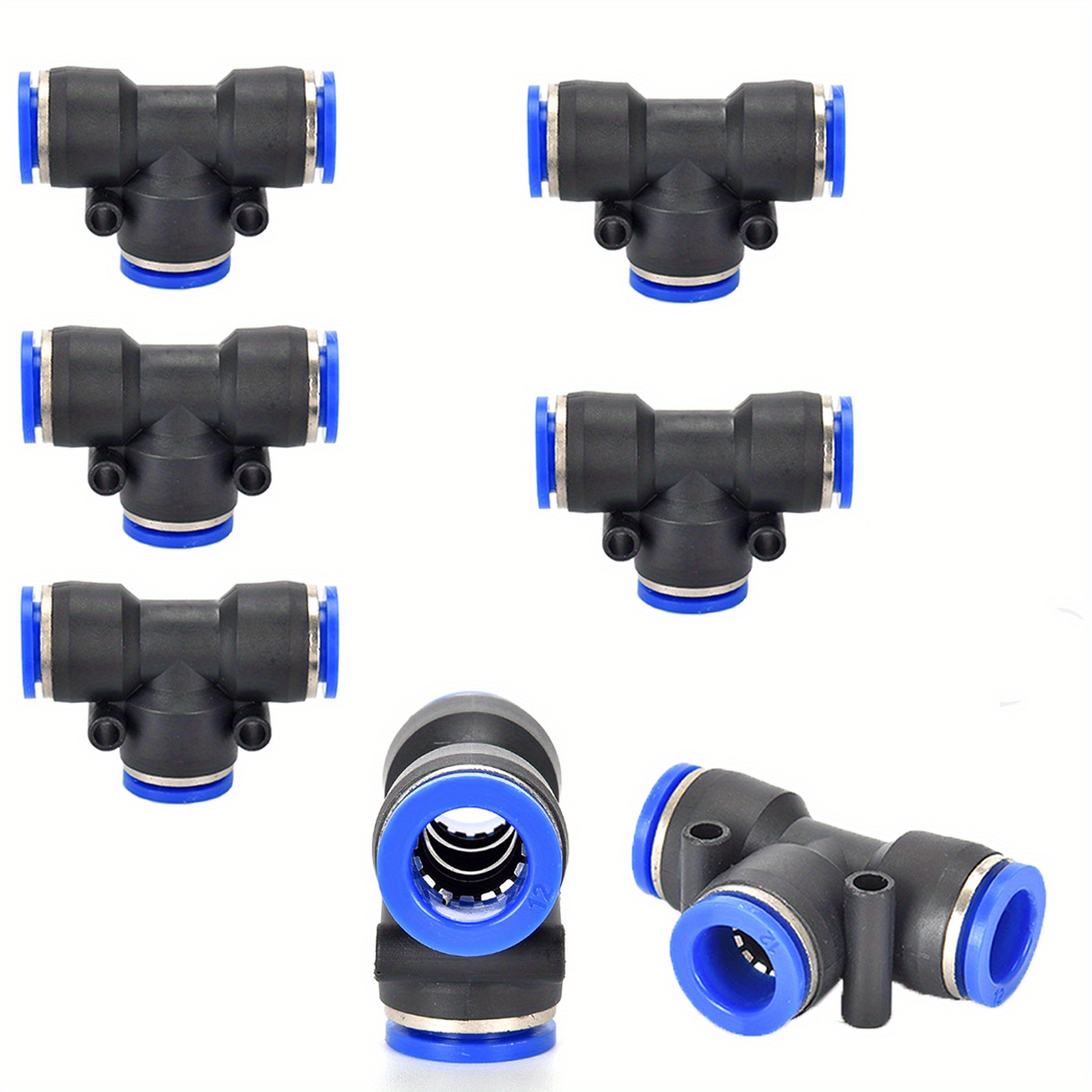 5-pack Pneumatic Tee Union Fittings: T Connector Splitter For Tube - Push To !