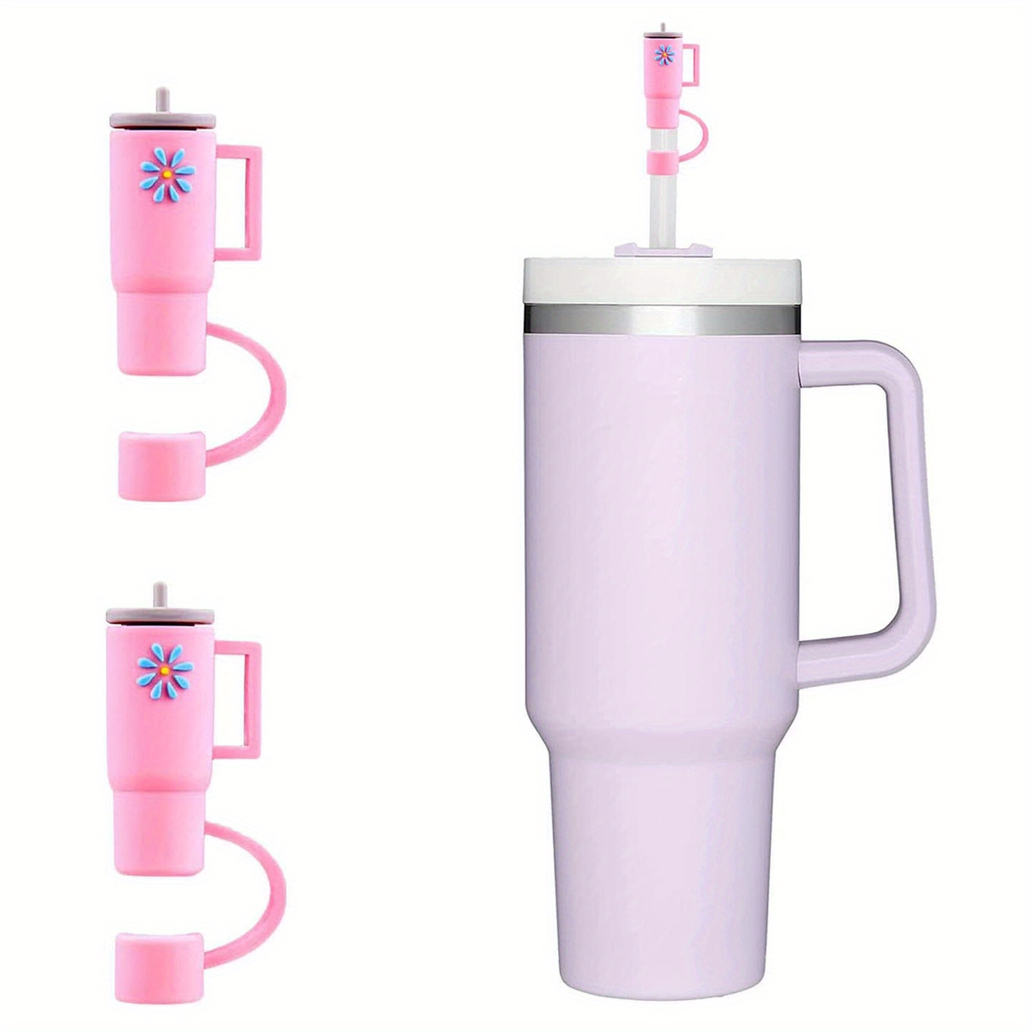 Pink Cup Straw Topper 40oz. 