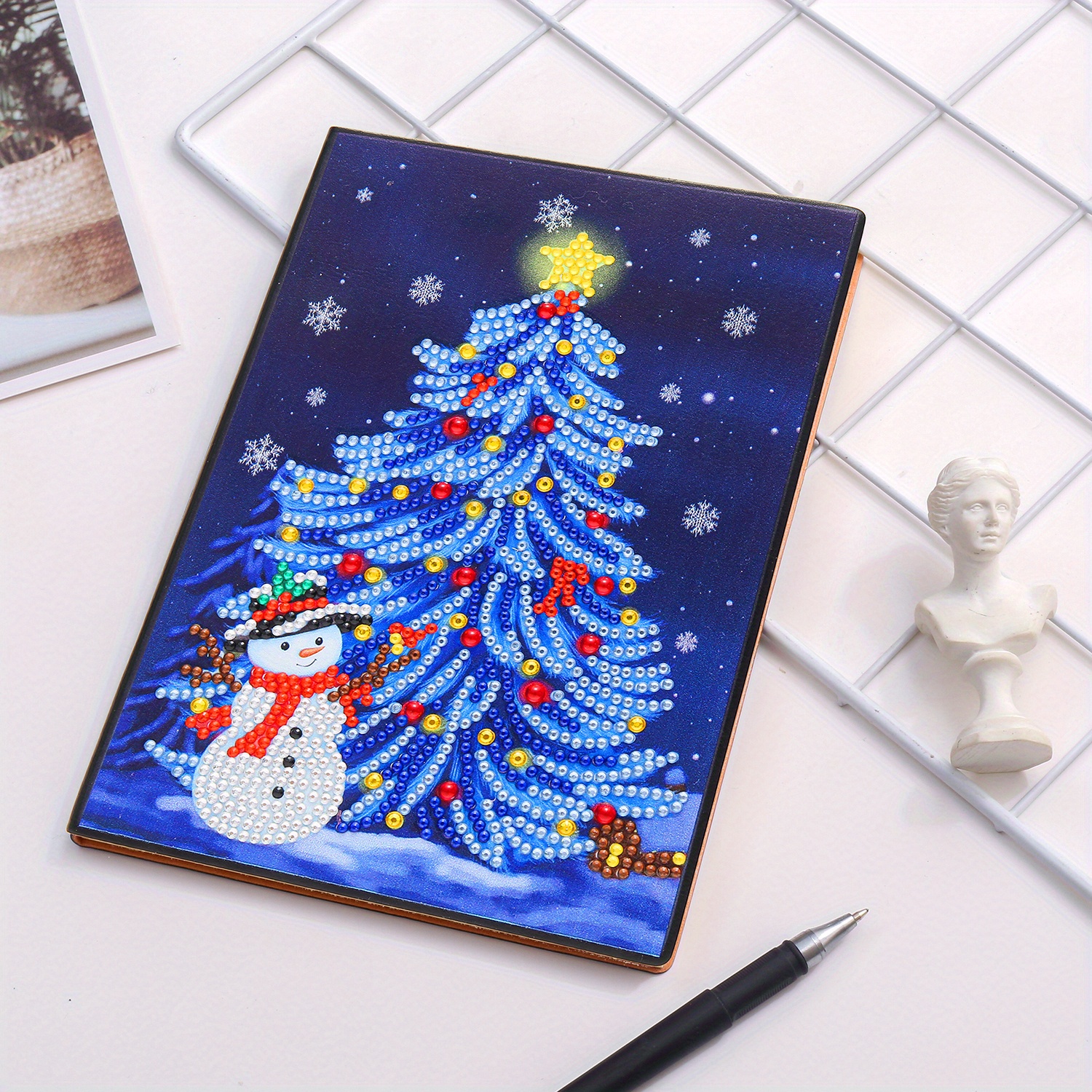 Diy 5d Artificial Diamond Painting Notebook Kit Christmas - Temu