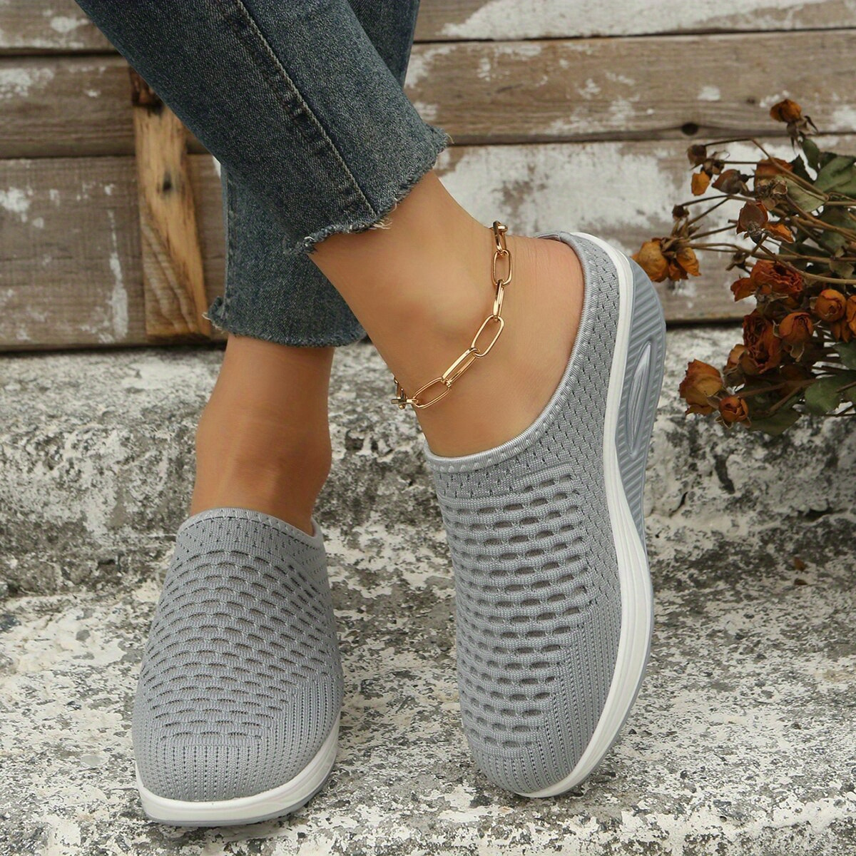 Women's Breathable Mesh Mule Sneakers Casual Slip Air - Temu