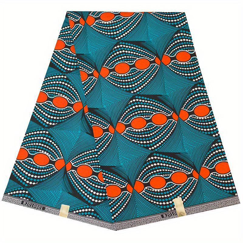 6 Yards African Fabric Golden Powder Ankara Cotton Fabric For Sewing