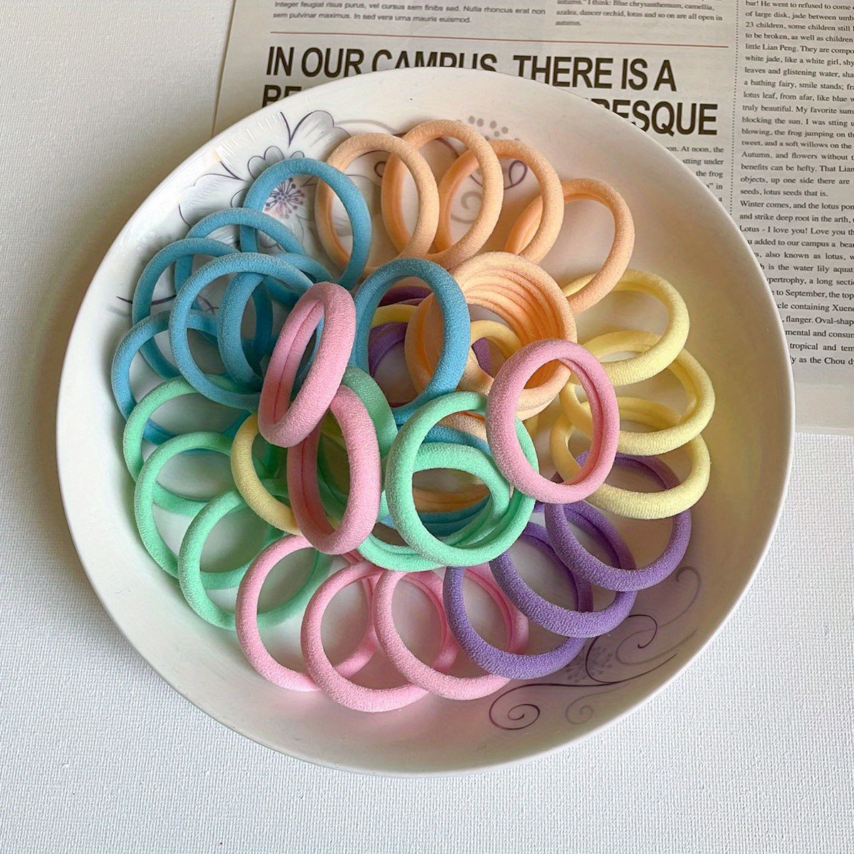 Different Colors Rubber Band Ponytail Hair Tie Simple - Temu