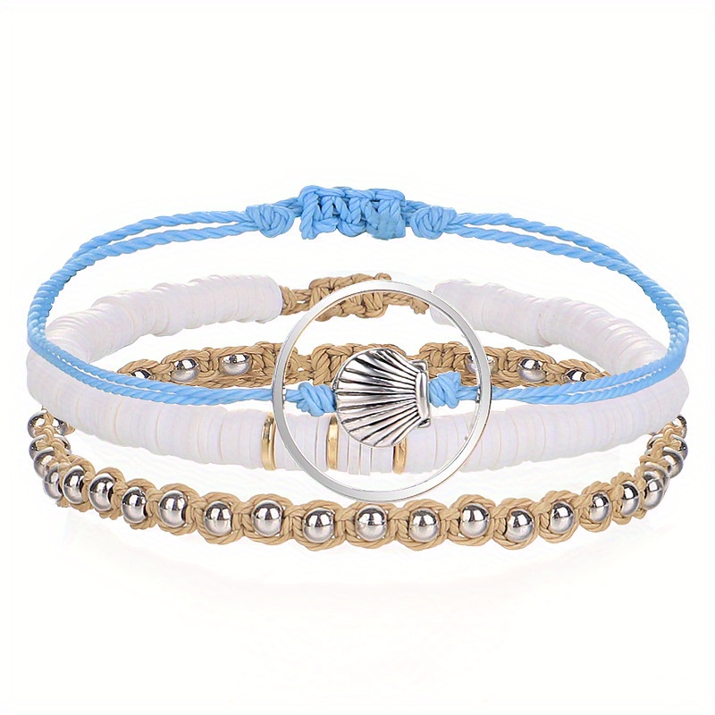 Beach Waterproof Wax Thread Braided Friendship Bracelet Set