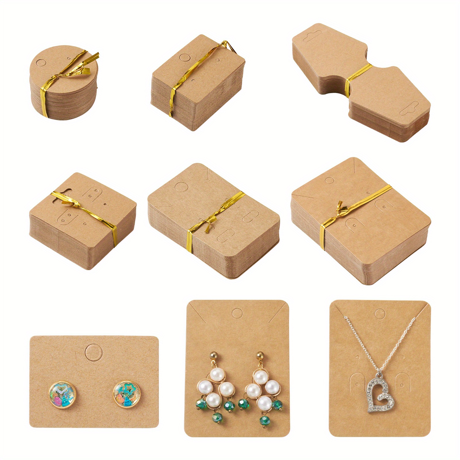 Blank Jewelry Card Kraft Paper Earring Displaying Paper Card - Temu