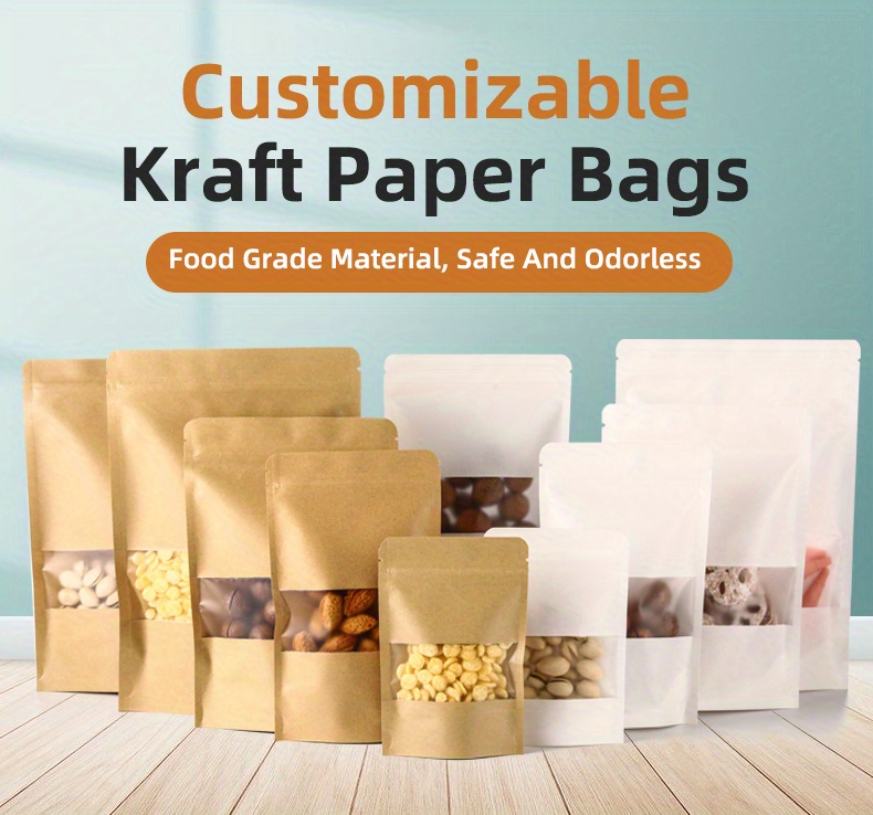 Bakery Paper Bags With Window Self ahesive Food Storage Bags - Temu