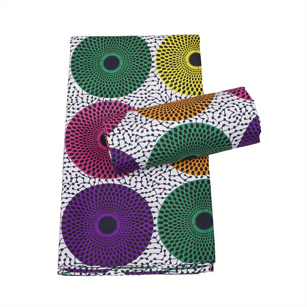 6 Yards African Fabric Golden Powder Ankara Cotton Fabric For Sewing