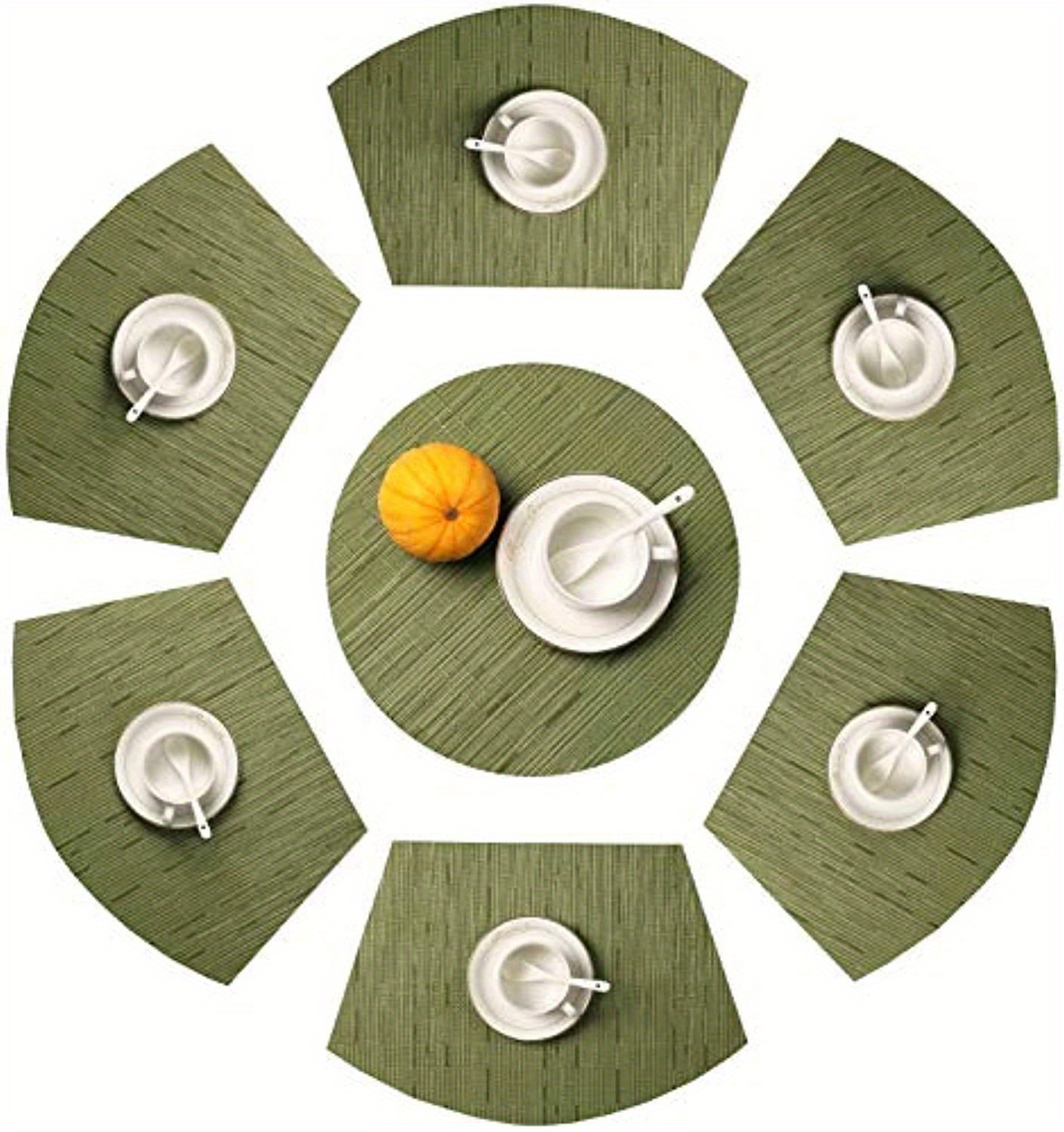 Round Table Placemats Wedge Placemats Centerpiece Round Temu
