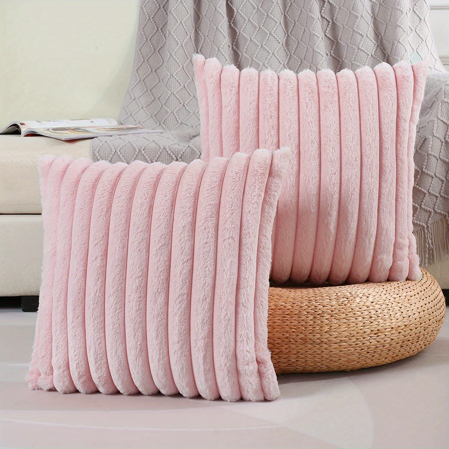 Stylish And Comfortable Solid Color Throw Pillow Cover For Living