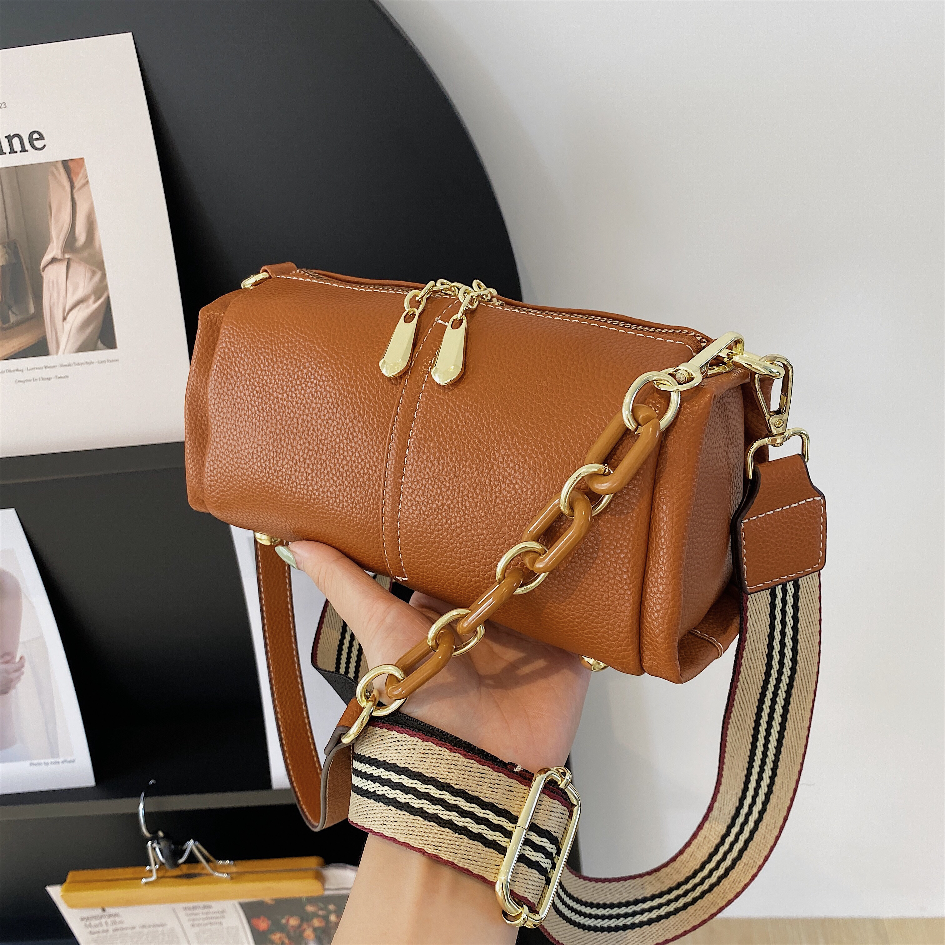 Simple Design Flap Shoulder Bag, Pu Leather Versatile Satchel Bag, Solid  Color Fashion Crossbody Bag - Temu
