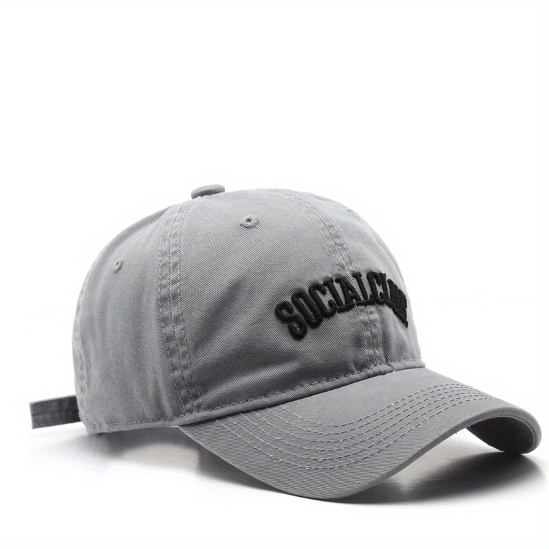 SOCIAL CLUB Embroidery Baseball Cap Solid Cotton Couple Dad Hat Lightweight