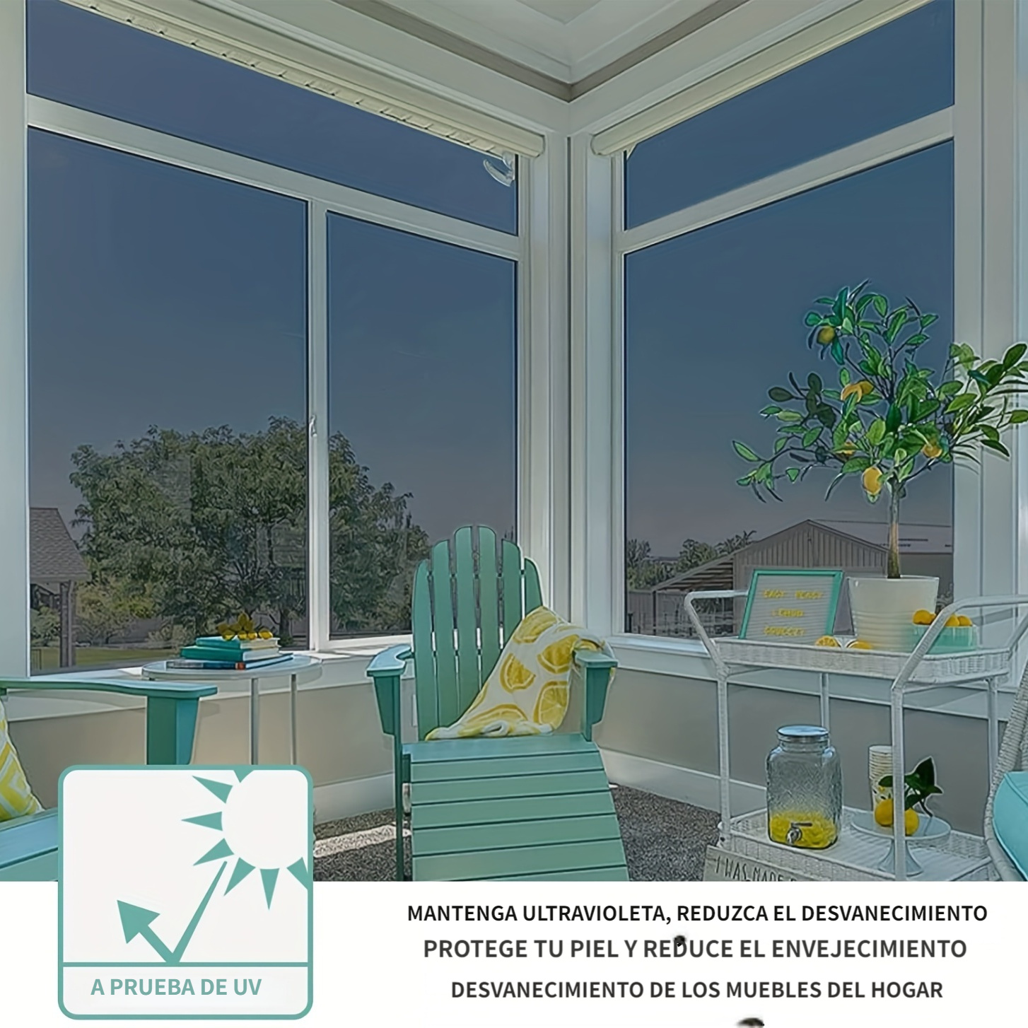 Película de ventana unidireccional para privacidad de hogar, lámina  espejada y reflectante para vidrio con protección UV y control térmico no  adhesiva