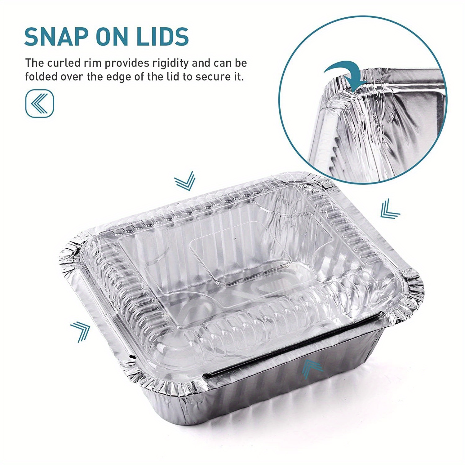7.7x5.7 Aluminum Foil Food Containers With Lids Perfect For - Temu