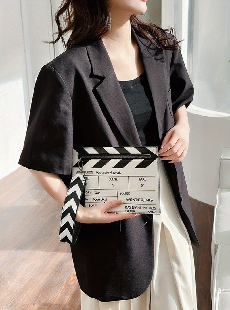 Movie Clapperboard Design Crossbody Bag, Fashion Creative Wrist