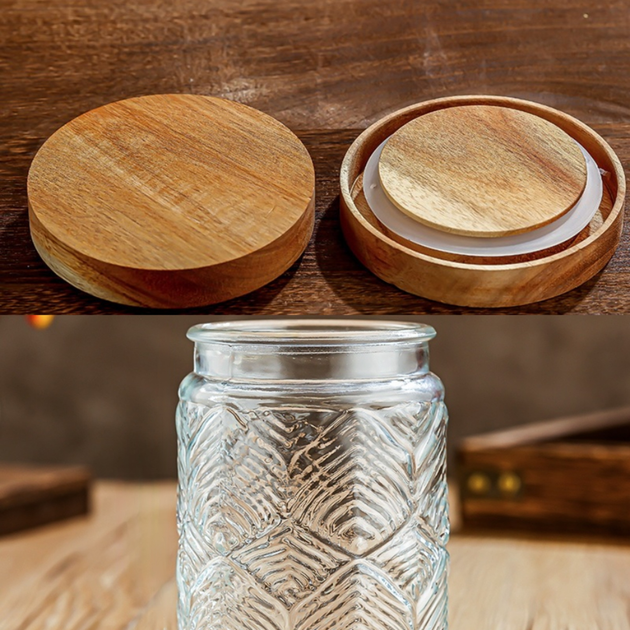 Corundum Square Glass Storage Jar Candy Jars With Lids - Temu