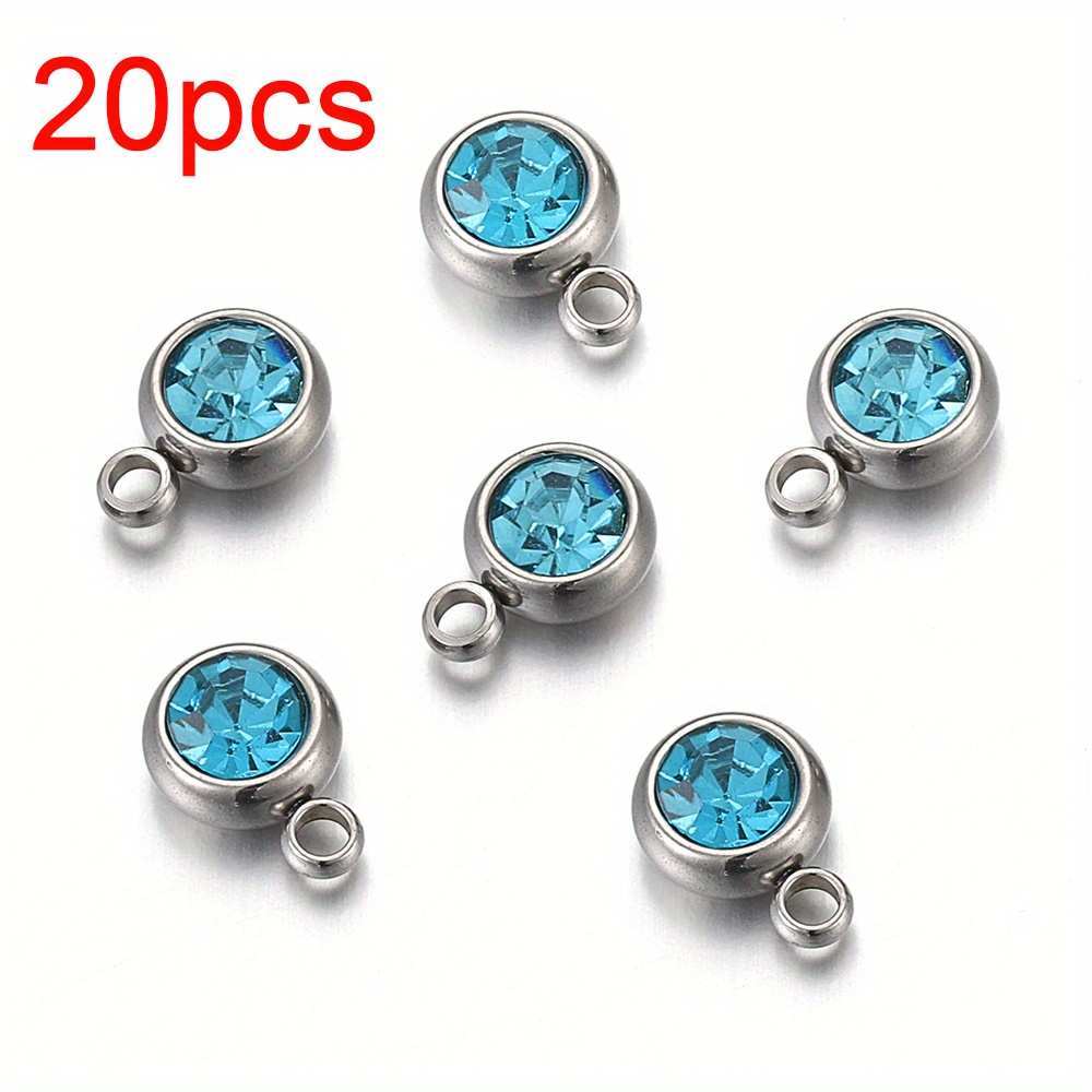 Stainless Steel Rhinestone Beads Golden Color Crystal Charms - Temu