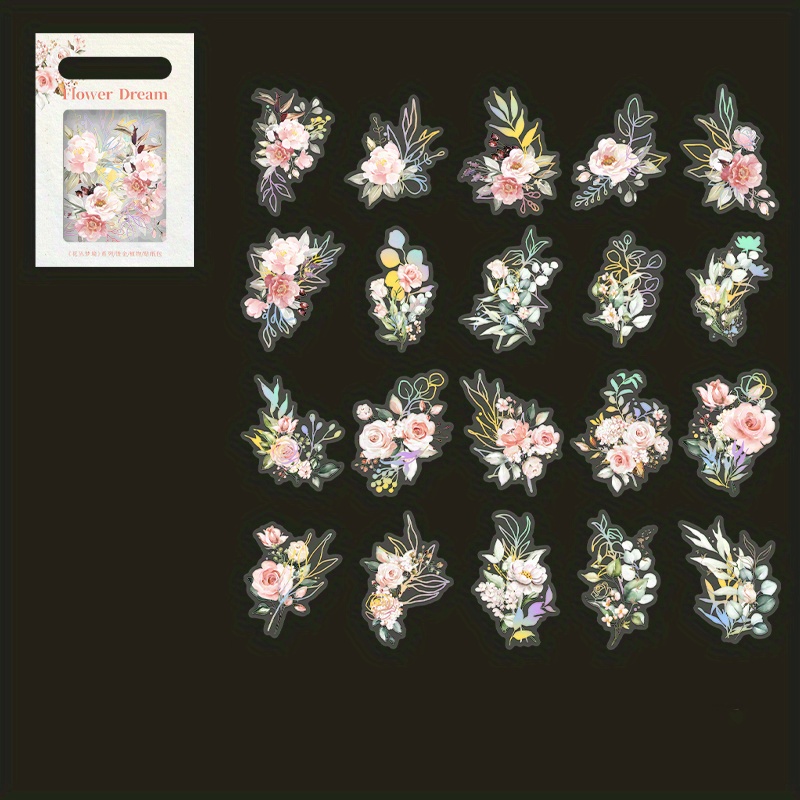 40pcs Vintage Botanical Stickers Grass Flower Aesthetic Flowers