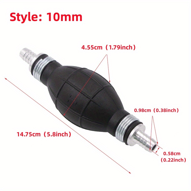 TEMU Tubería De Bomba De Combustible Manual De 6-12 Mm, Bombilla De De Combustible Manual De Aluminio De Caucho, Bomba De Suministro De Gasolina