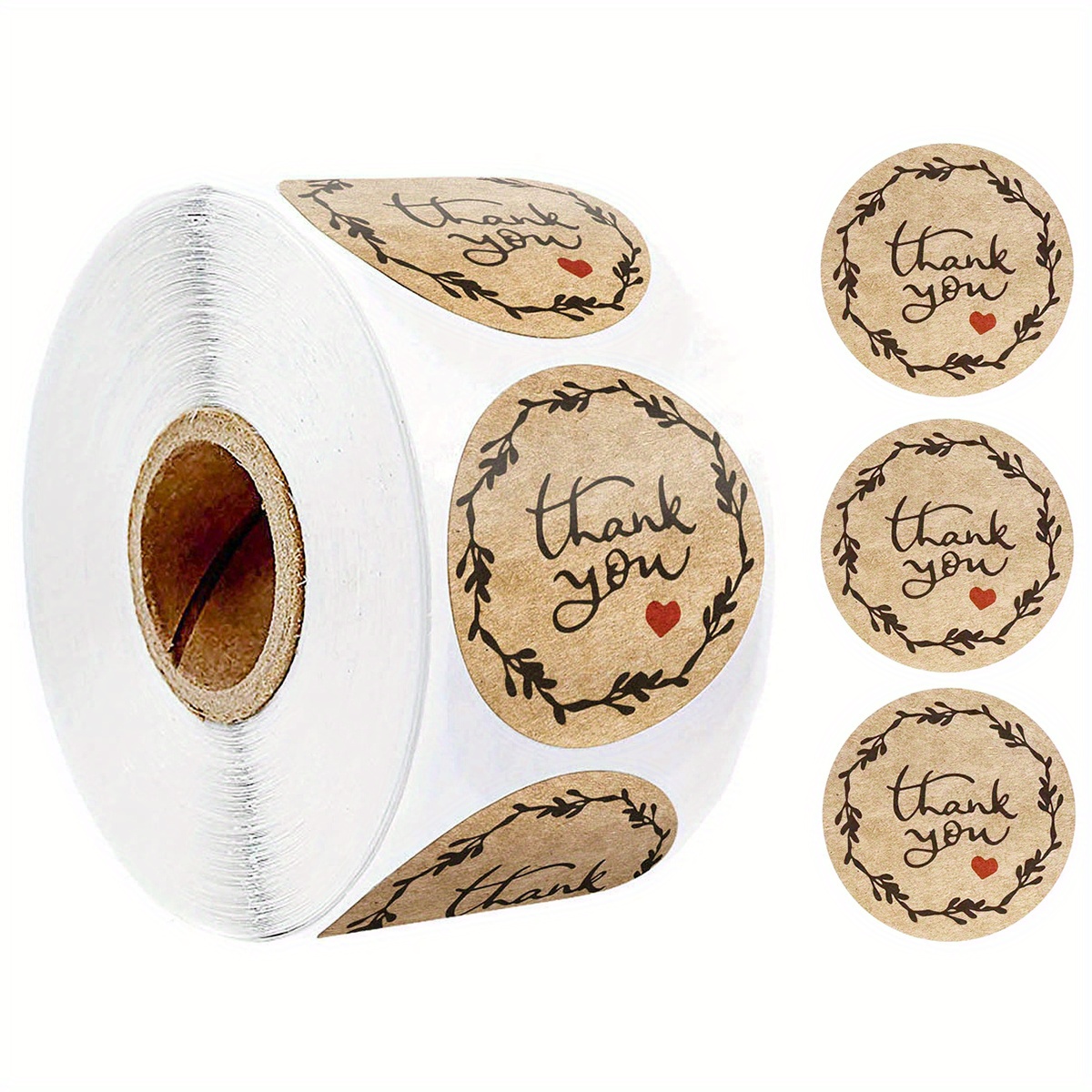 Round Kraft Paper 'thank ' Stickers Handmade Love   Temu Australia