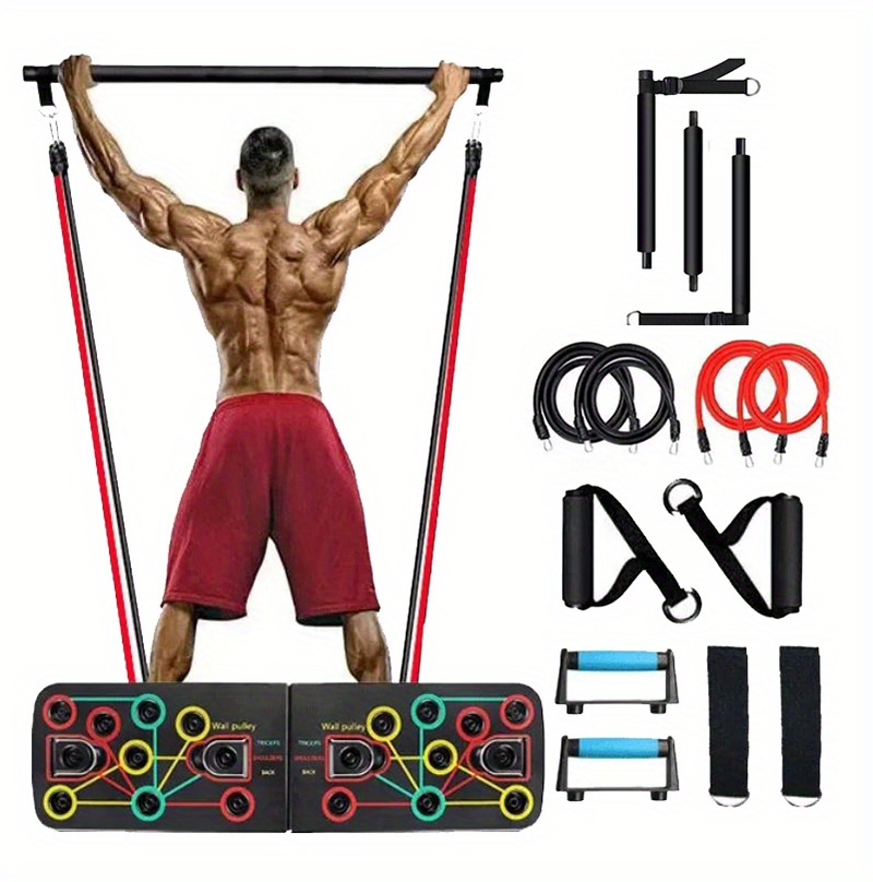 Amonax Gym Equipment for Home Workout (Ab Roller Wheel Set, Skipping Rope,  Push-up Handles). Fitness Exercise, Strength Training Equipment for Abs