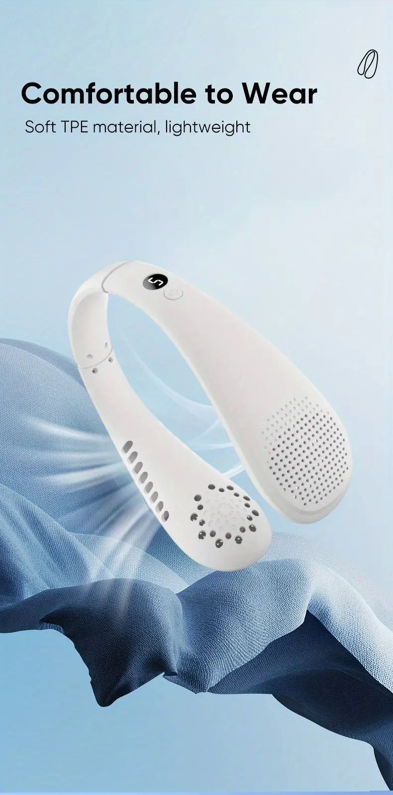 leafless hanging neck fan mini portable air conditioner usb small fan leafless cooling neck wearing neck small charging fan details 5