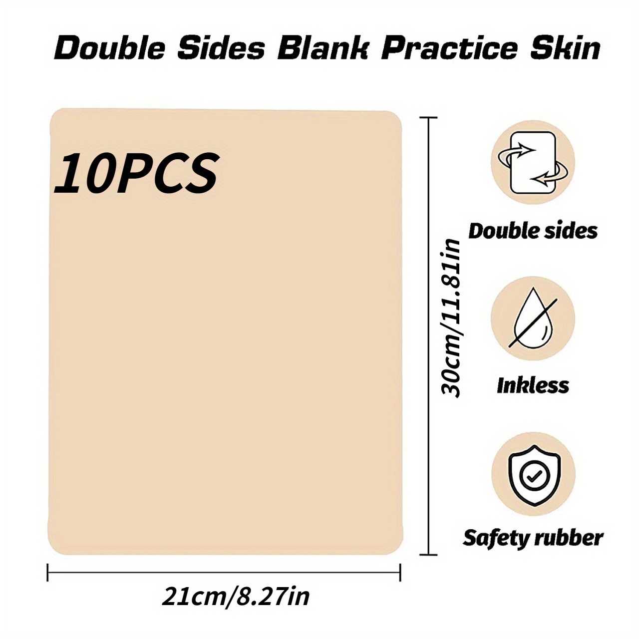 Blank Tattoo Practice Skin, PIXESTT 10 Sheets Fake Skin Practice Double  Sides Fake Skin for Fake Skin Supplies, Fake Skin Kit, for Beginners and