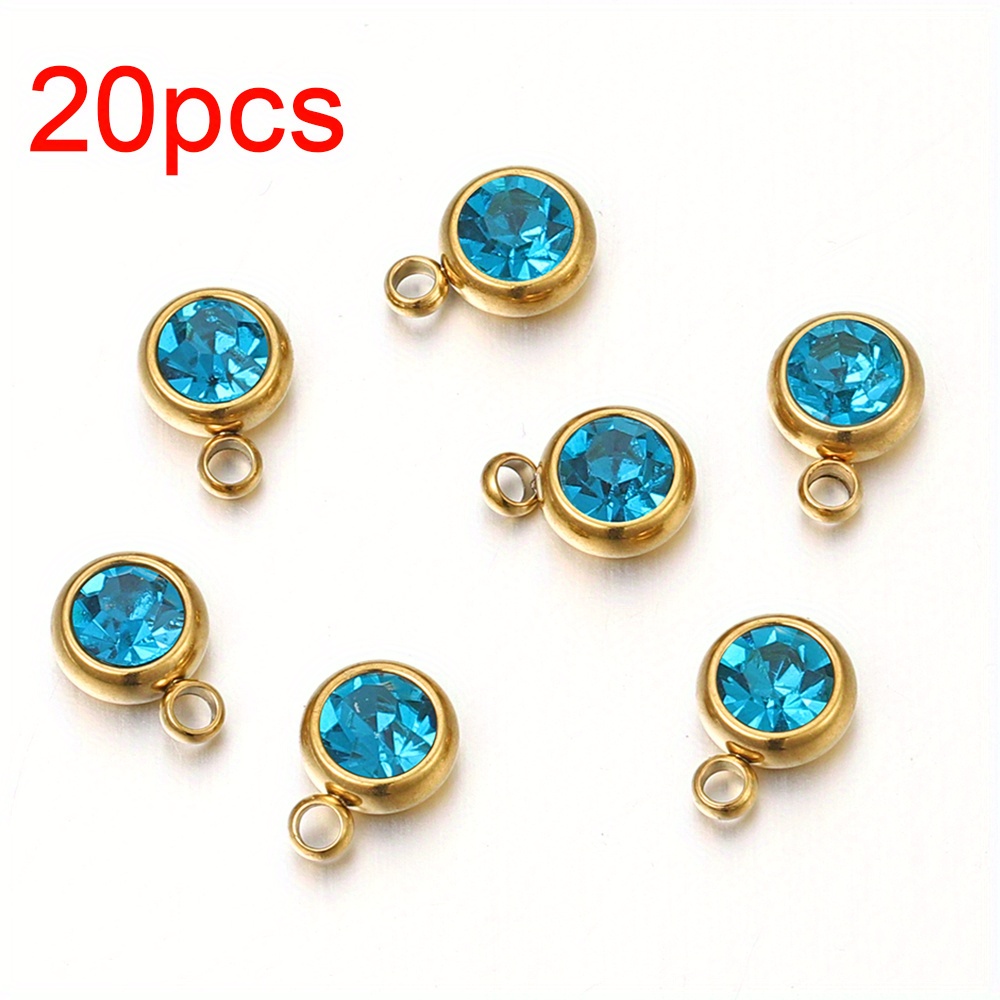 20-40pcs Stainless Steel Beads Solid Ball Charms for Necklace Bracelet Jewelry, Jewels Making DIY Earrings Golden Bead Pendants,Temu