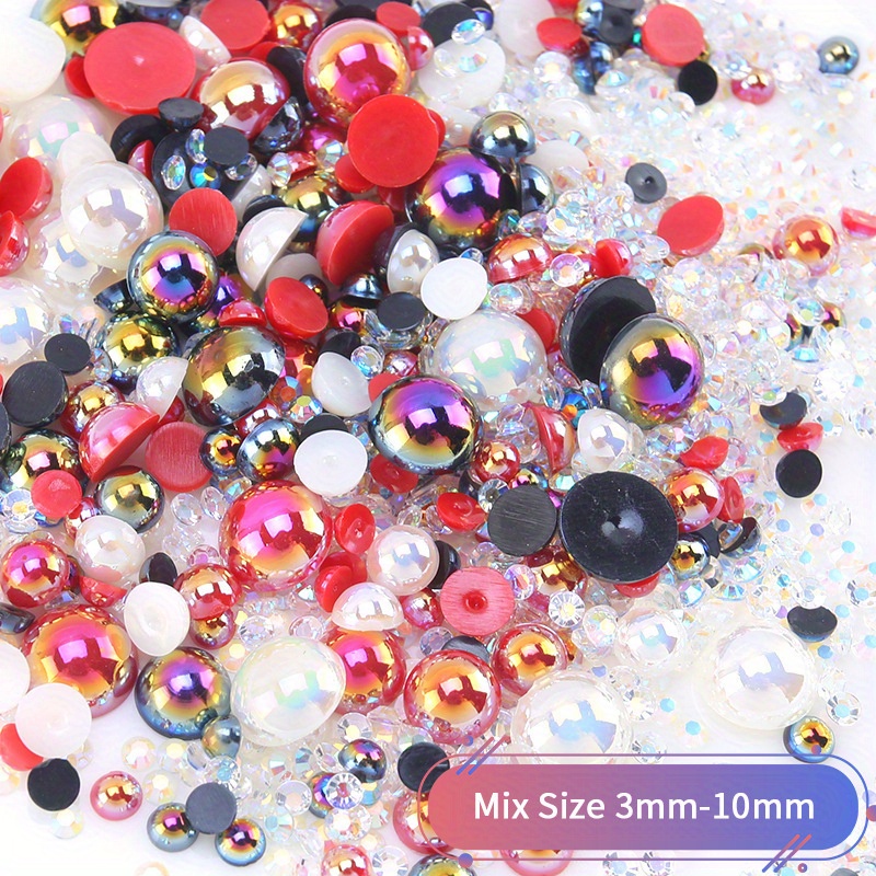 Flatback Pearls Rhinestone Mixed Size 3mm Ab Color Resin - Temu Canada