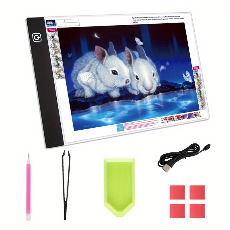 LED Tracing Light Box, Portable Thin Lightbox Drawing A6 Art Flip Book Kit  Copy Board Diamond Painting Up Pad Eye Protection Brightness Artcraft Gift