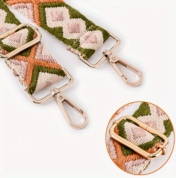 Ethnic Style Exquisite Wide Shoulder Strap For Bag, Nylon Adjustable  Replacement Belt, Casual Crossbody Bag Handbag Purse Strap - Temu South  Korea