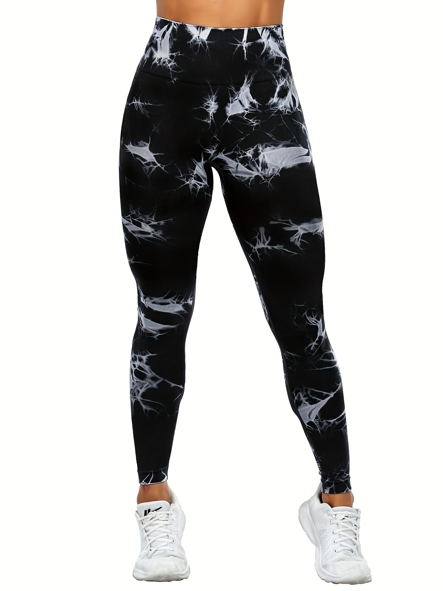 UKAP Tie Dye Jacquard High Waist Compression Leggings Tummy