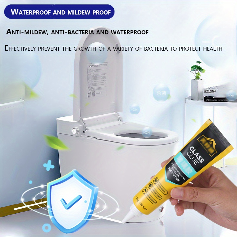 1pc Glass Glue Kitchen Toilet Base Leakage Kitchen Gap Repair Beauty Glue  Sink Pool Waterproof And Mildew Proof Sealant