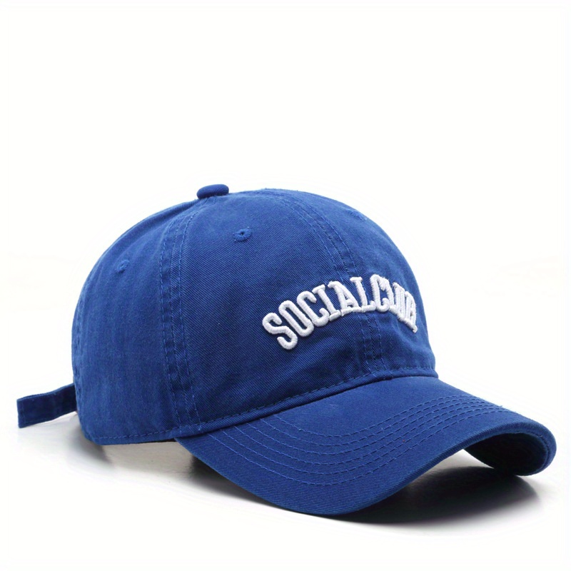 SOCIAL CLUB Embroidery Baseball Cap Solid Cotton Couple Dad Hat Lightweight