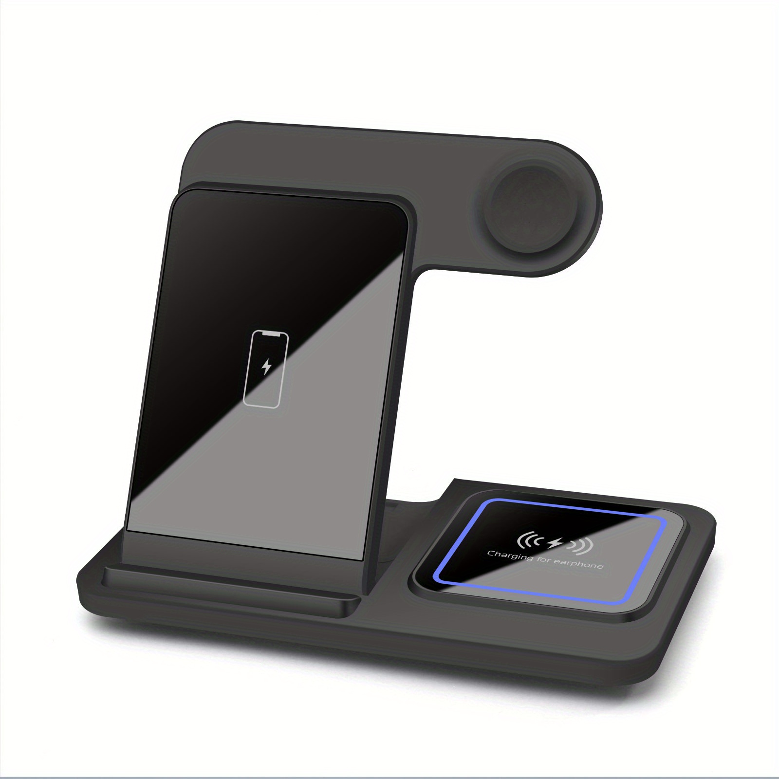wireless charger stand 3 in 1 fast charging dock station for iwatch 9 8 ultra 7 6 se 5 4 3 2 airpods 3 2 pro iphone 15 14 13 pro pro max 12 11 x xr xs 8 plus samusng galaxy s23 s22 s21 phone series black 10