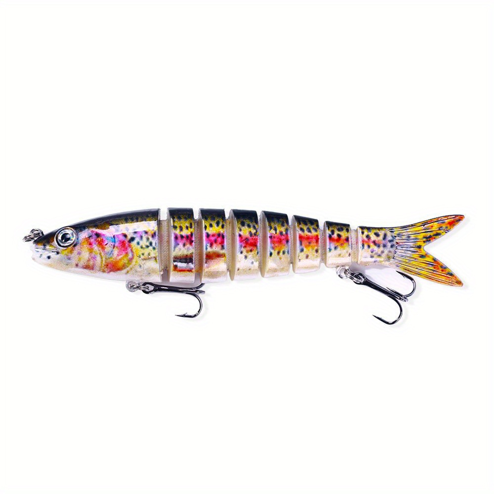 Lures, 8 Segment Lures For Bass Trout, Slow Sinking Bionic Swim