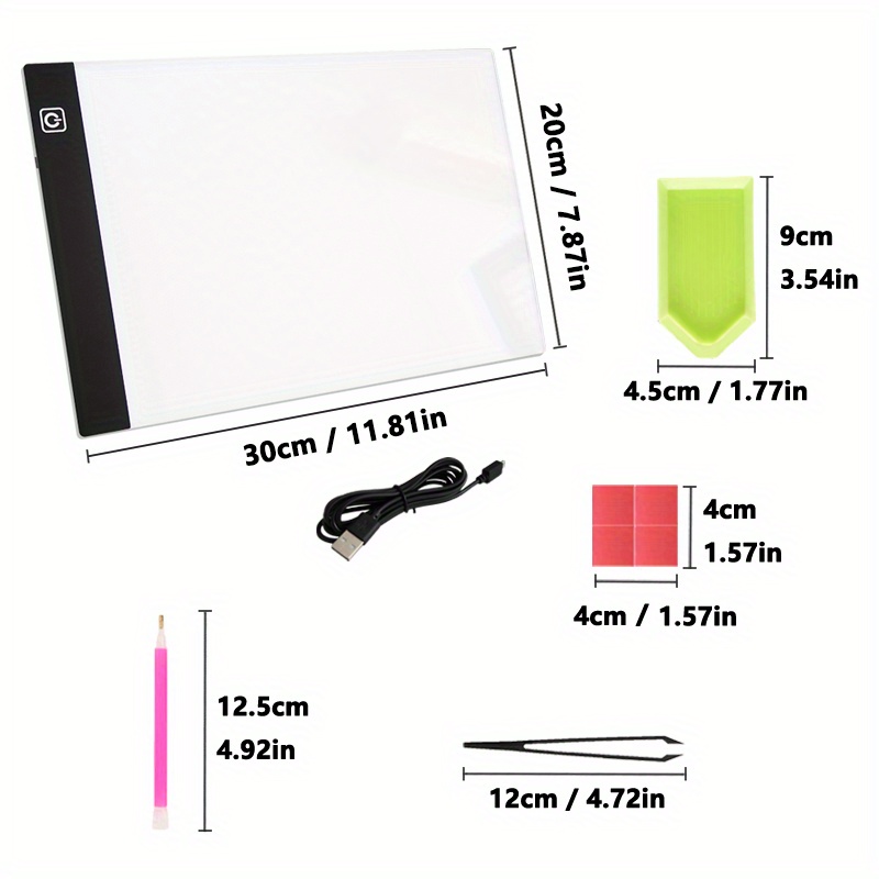  Jutom A4 LED Tracing Light Box with 300 Sheets A4 Tracing Paper  for Drawing Detachable Stand and 4 Clips Adjustable USB Powered Copy Light  Board Light Pad for Diamond Painting Drawing