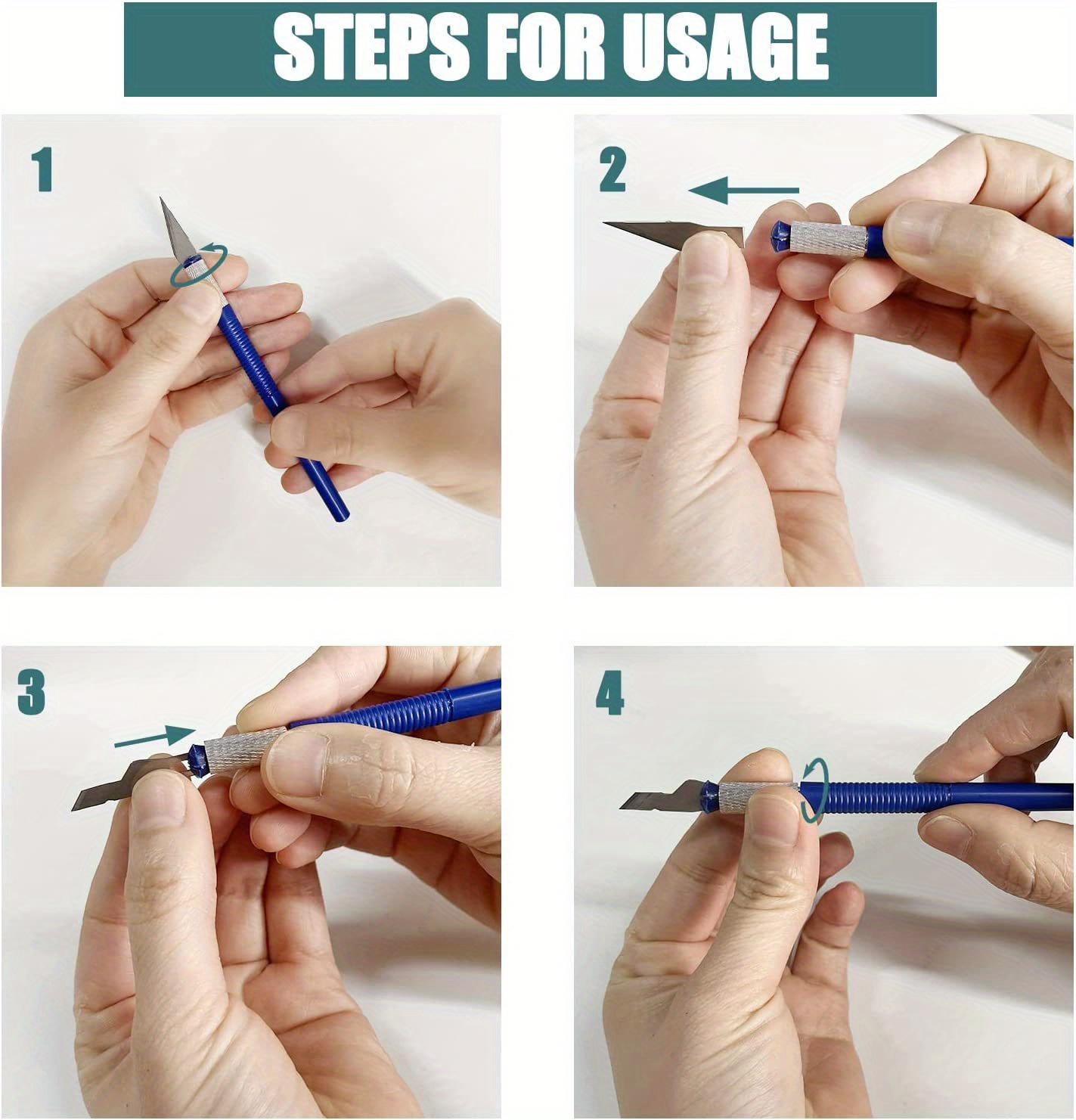 28 Piece Craft Cutting Stencil Knife Set A4 Double Sided Cutting Mat