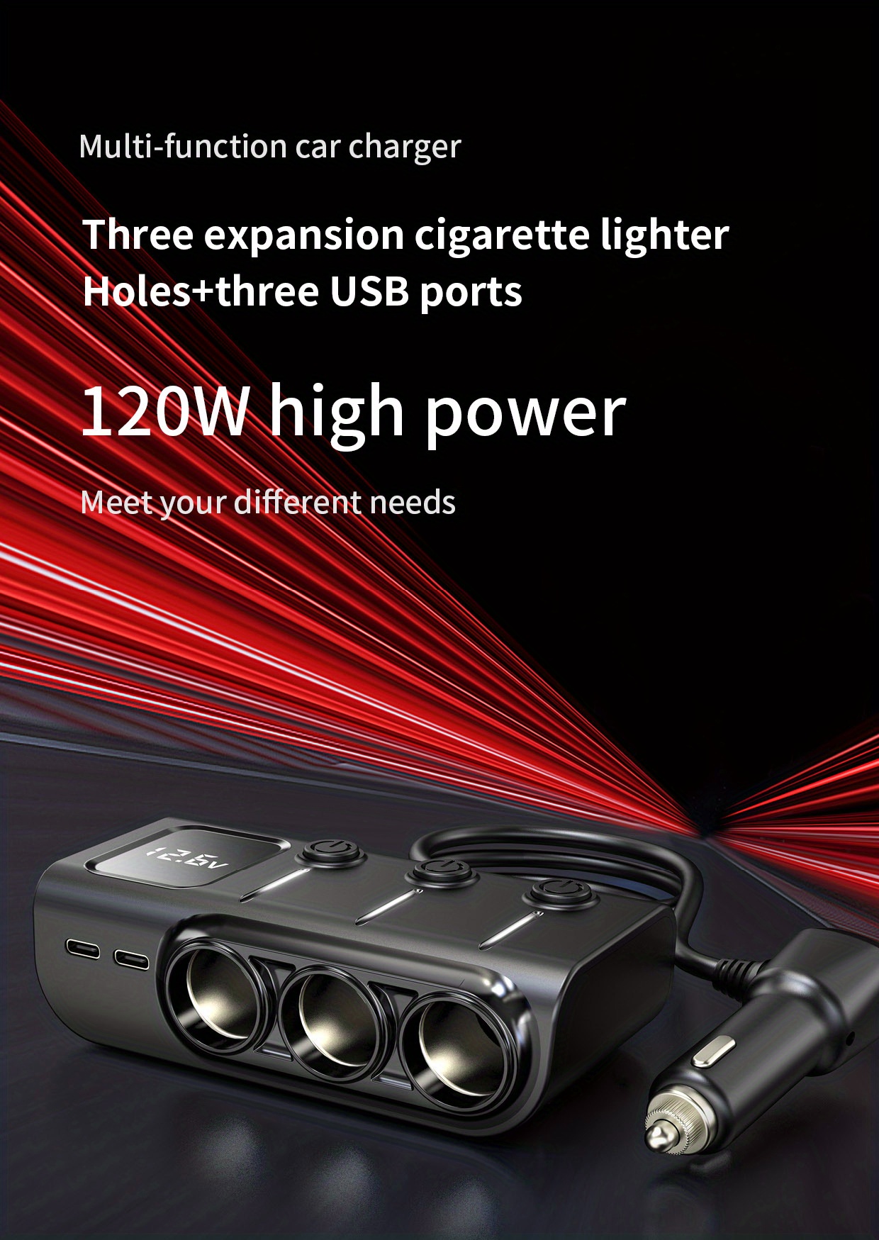 Auto Sockets Car Cigarette Lighter Adapter 12v/24v Splitter - Temu
